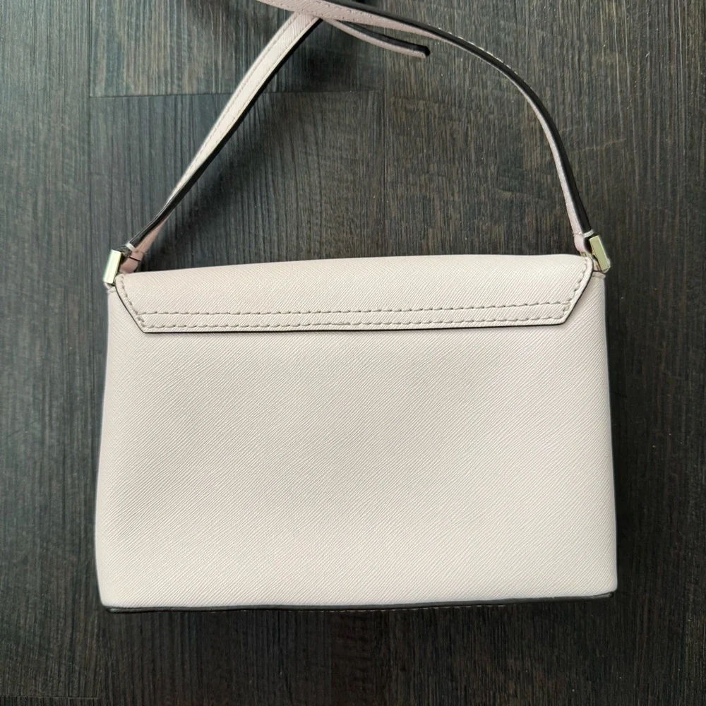 Chic Blush Crossbody Bag with Gold Accent